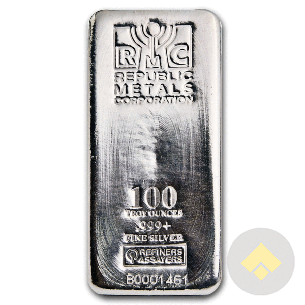 Republic Metals 100 oz Silver Bar