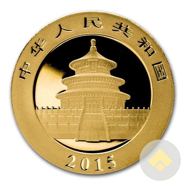1 oz Chinese Gold Panda Coin Reverse