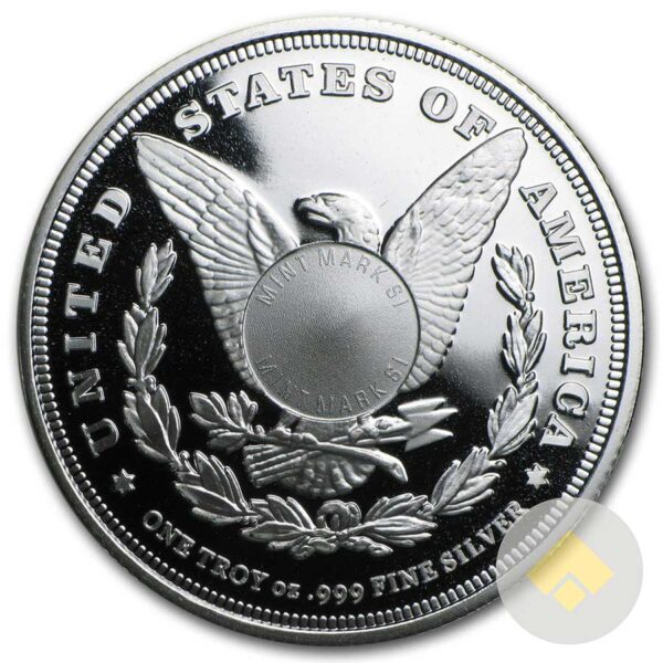 1 oz Morgan Dollar Design Silver Round Reverse