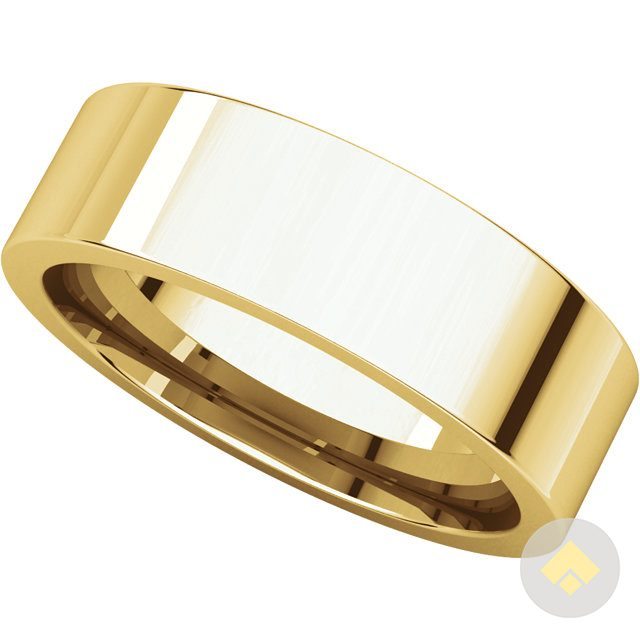 24 Karat Gold Flat Comfort Fit Band - 6 mm