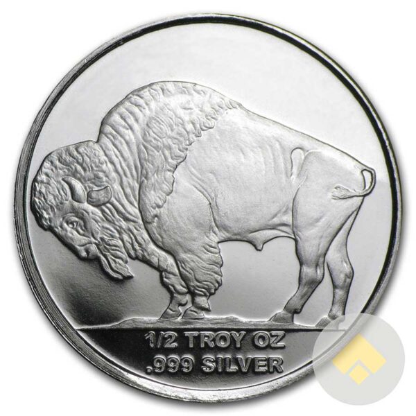 Half Oz Buffalo Silver Round Reverse