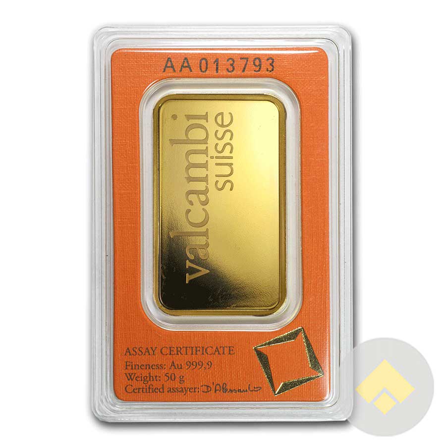 50 Gram Valcambi Gold Bar (In Assay)