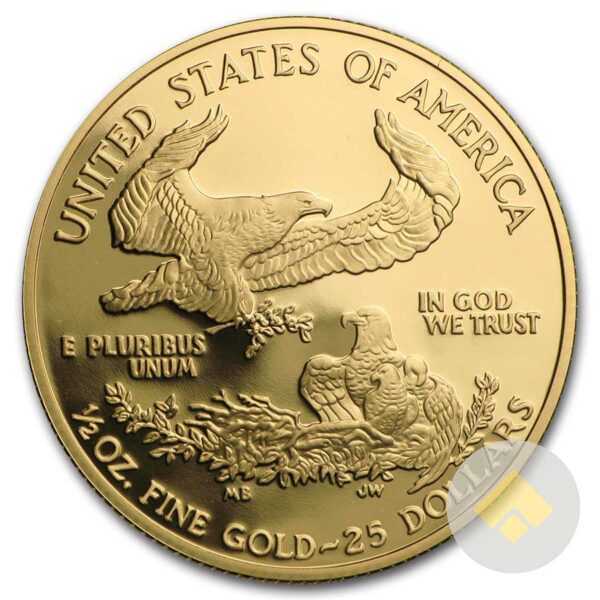 1/2 oz Proof Gold American Eagle Reverse