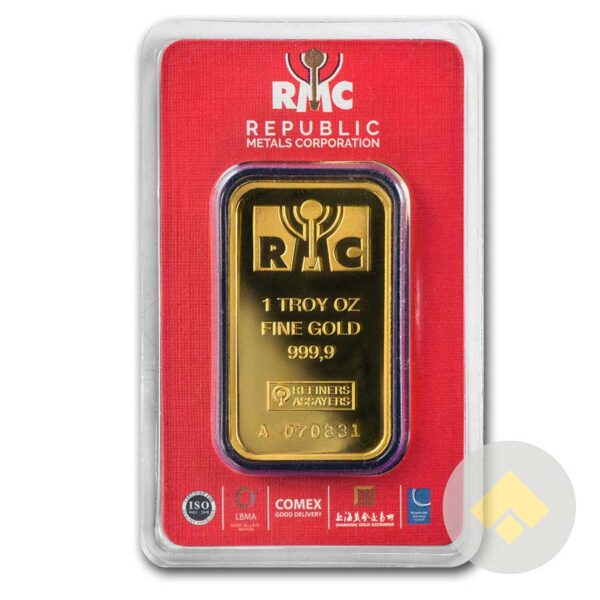 Republic Metals Corp. 1 oz Gold Bar - In Assay