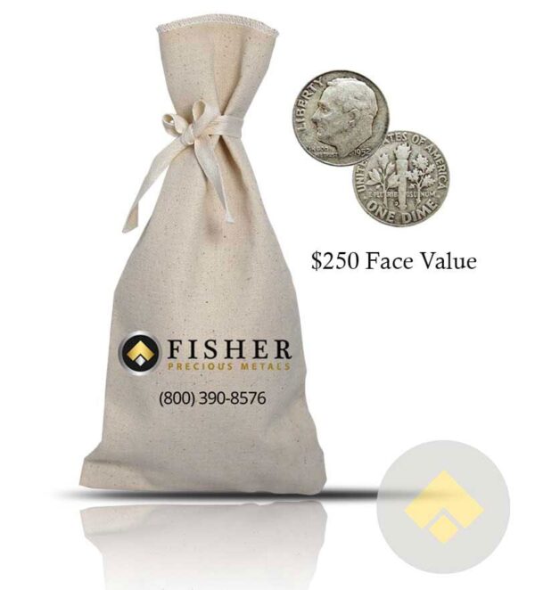 90 Percent Silver Dime Bag $250 FV